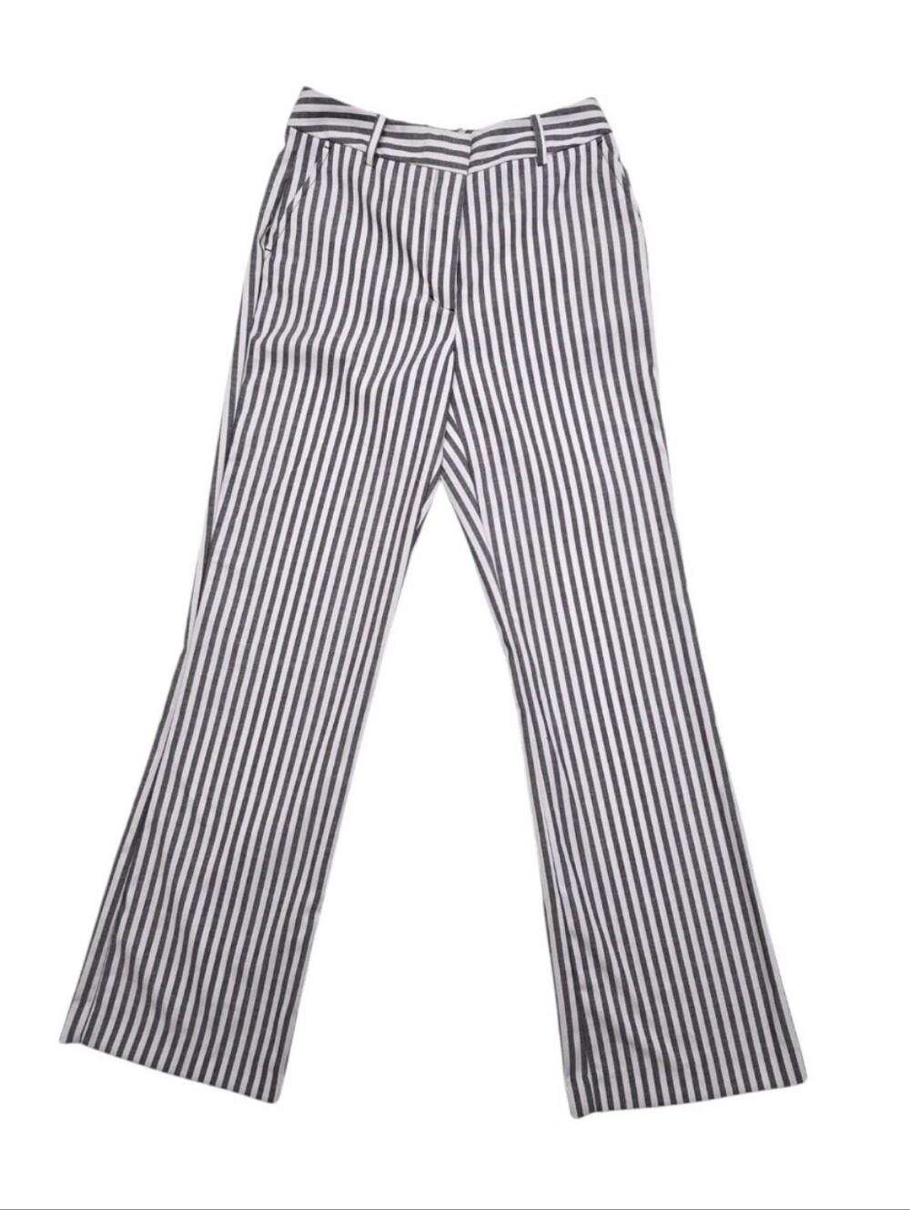 NWT Women's Trouser Pants Worthington Black & White Striped High Rise Size 2